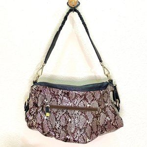 Buxton Vinyl Faux Snakeskin Slouchy Purse